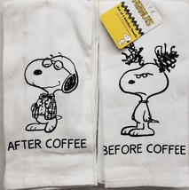 Set of 2 Same Kitchen Towels(16&quot;x26&quot;)PEANUTS,SNOOPY DOG,BEFORE &amp; AFTER C... - £11.64 GBP