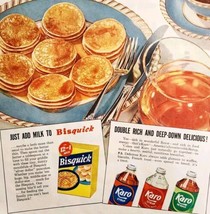 1952 Karo Syrup Advertisement Silver Dollar Bisquick Pancakes Breakfast ... - £23.85 GBP