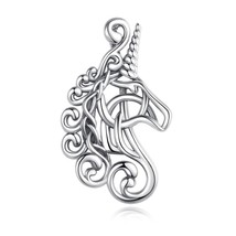 New 925 Sterling Silver Horse unicorn necklace Horse racing noble Horse Necklace - £21.48 GBP