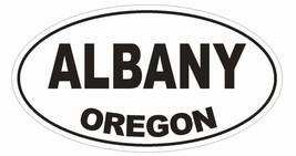 Albany Oregon Oval Bumper Sticker or Helmet Sticker D1646 Euro Oval - $1.39+