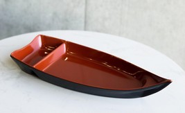Pack Of 12 Japanese Omakase Style 10&quot;L Red Melamine Sushi Boat Serving Plates - £61.37 GBP