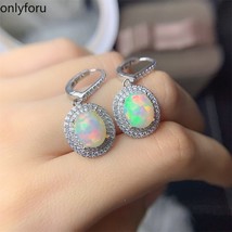 Natural Opal Earrings for Party 8mm*10Opal Drop Earrings Fashion 925 Silver Opal - £109.27 GBP