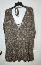 Torrid Womens Plus Size 4 Green Floral Babydoll Super Soft V-Neck Dolman... - $9.50