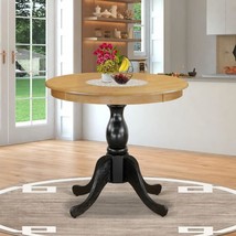 Oak Round Tabletop And 36 X 29.5-Black Finish Dining Room Table From Eas... - $209.99