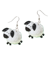Huge CHUNKY LAMB SHEEP Funky EARRINGS Country Farm Animal Novelty Charms... - $111.19 MXN