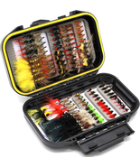 Fly Fishing Flies Assortment Kit with Fly Box Dry Wet Nymph Streamer Pop... - $746.74 MXN