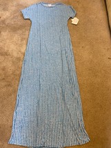 Lularoe Maria XS solid modeled Striped Blue Full length Dress GORGEOUS NWT - £16.13 GBP