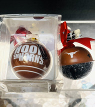 University of Texas UT Hook &#39;Em Horns 2 Christmas Ornaments Licensed Products - £15.92 GBP