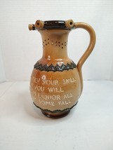 Royal Doulton Lambeth Puzzle Jug or Mystery Jug Pitcher 9” tall 5” dia. - $186.99