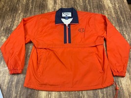 VTG Champion Men’s Orange/Blue Pullover Nylon Jacket - Large - £8.01 GBP