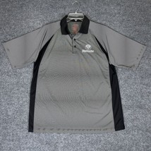 Jagermeister Polo Shirt Mens XL Gray Striped Embroidered Short Sleeve Adult - £11.81 GBP