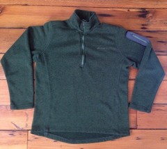 Eddie Bauer Womens Olive Green Performance Travel Knit Fleece Zip Pullov... - $36.62