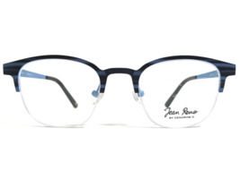 Jean Reno Eyeglasses Frames 1881 C2 Black Blue Striped Square Half Rim 47-21-140 - £73.78 GBP