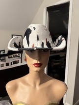 Western Cowboy Cow Pattern Outback Cowgirl Hat Rode Felt Fedora Gus Hat - $26.00