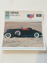 Classic Car Print Automobile picture 6X6 ephemera litho 1931 Chrysler Im... - $12.82