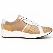 Lyon II Genuine Ostrich and Calfskin Fashion Sneaker Orix / White image 2