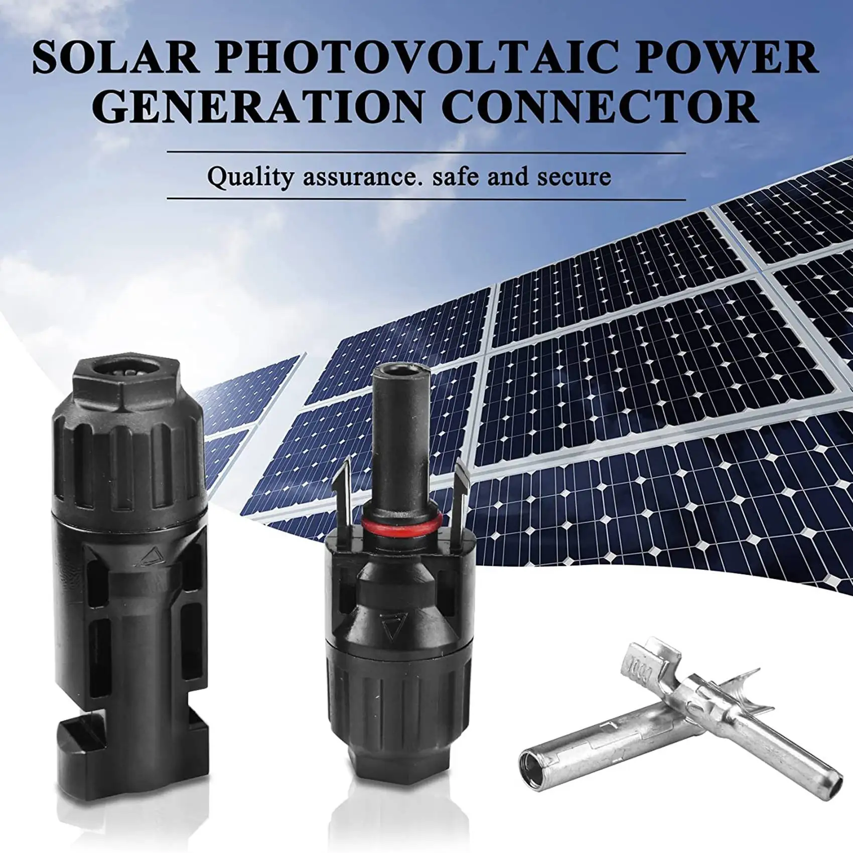 44 PCS PV Solar Connectors 1000V 30A with Spanners IP67 Waterproof Solar Panel C - £95.06 GBP