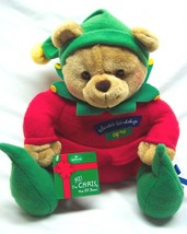 Vintage Hallmark Christmas Chris The Elf Teddy Bear 12&quot; Plush Stuffed Animal New - £15.50 GBP