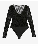 NWOT TED BAKER Darcina leopard-print mesh woven bodysuit Black Size 0 - £41.23 GBP