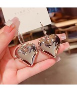 Silver heart dangle earrings plus FREE luxury silk scarf  - £14.22 GBP