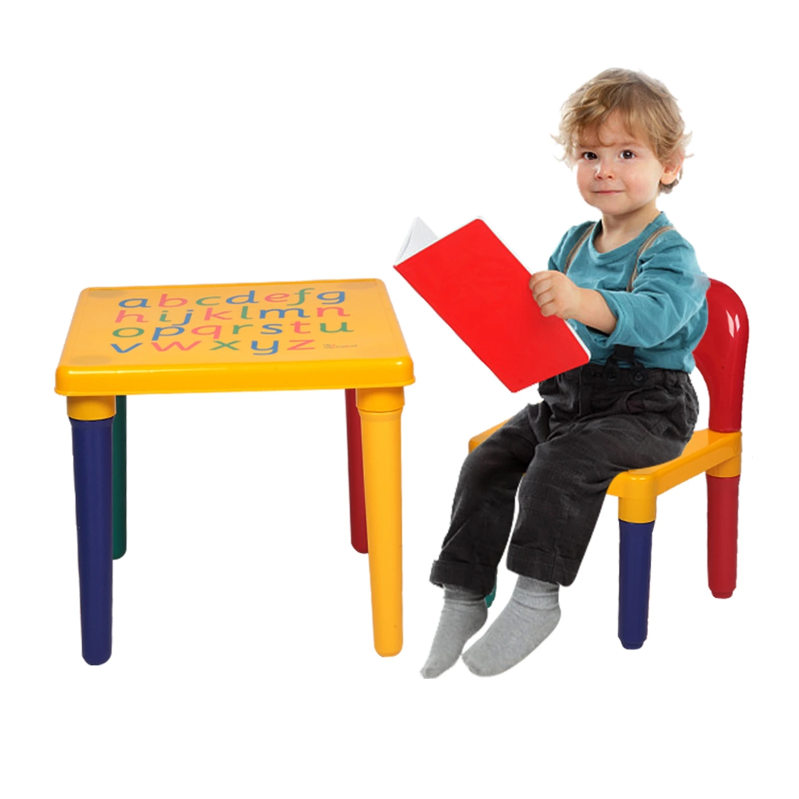 Children Letter Table Chair Set Yellow &amp; Red - £139.18 GBP