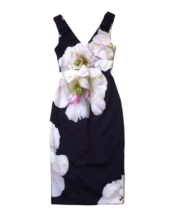 NWT TED BAKER Soleia Blue Gardenia Floral Fitted Pencil Sheath Dress 0 / US 00 - £79.92 GBP