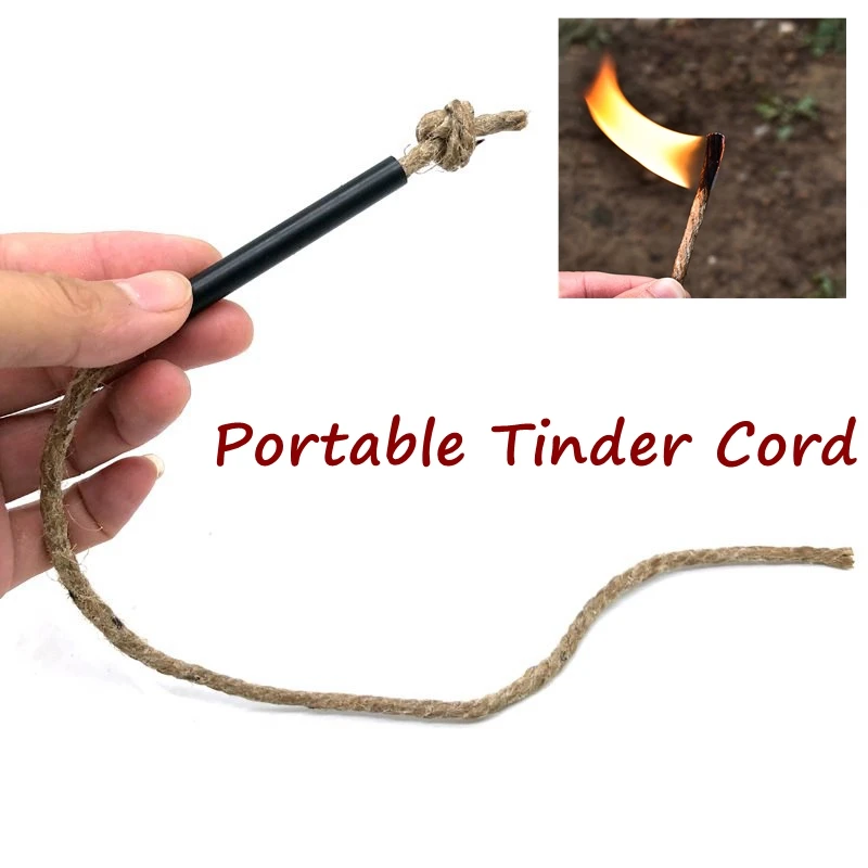 1PC Portable Tinder Cord Fire Starter Natural Hemp Fire Starter Tinder - £22.63 GBP+