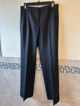 NWOT GUNEX Black Wool Blend Straight Leg Cuffed Pant SZ 4 Made in Italy - $118.80