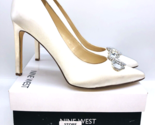 Nine West Trulove2 Dress Pointed Toe Pumps - White Satin, US 8.5M - $39.59