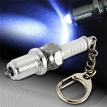 1Pcs Mini Keychain LED Flashlight Key Chain Alloy Chrome Silver Spark  Keychain  - £28.82 GBP
