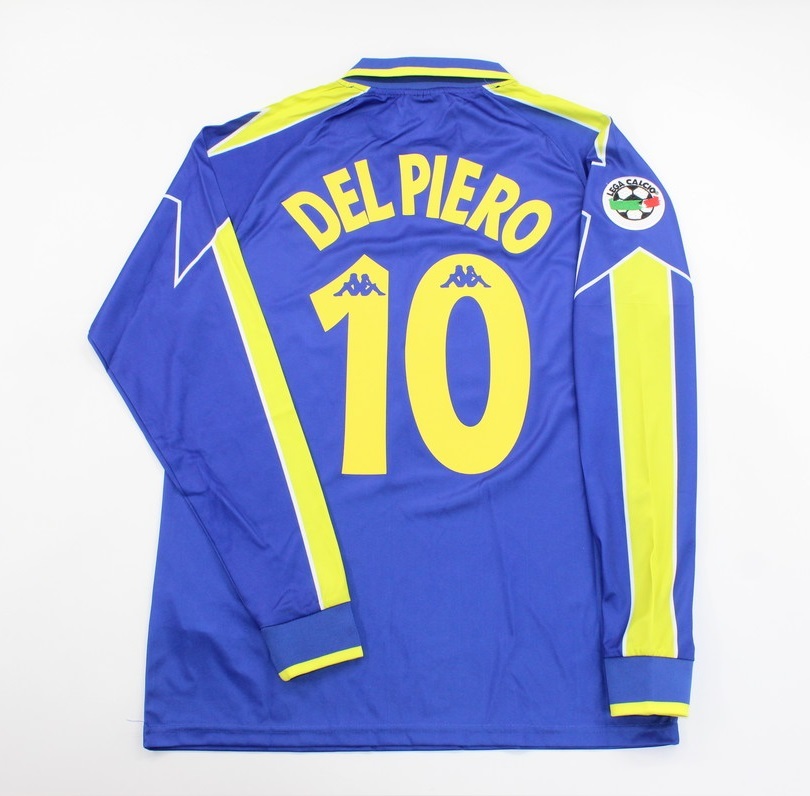 juventus 1996 1997 jersey shirt del piero away blue long sleeve sony sponsor