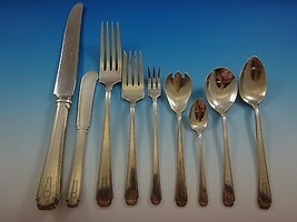 Rhythm by Wallace Sterling Silver Flatware Service Dinner Set 109 Pieces H Mono - £5,680.69 GBP