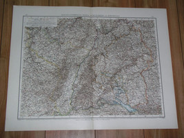 1896 Antique Map Of German Alsace Lorraine Baden Germany France Strasbourg - £21.86 GBP