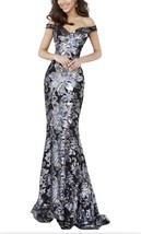 Jovani Floral Sequin Off The Shoulder Gown Size 10 - $7,034.06 MXN