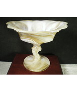HEISEY SLAG DOLPHIN FOOTED COMPOTE~~~REALLY NICE~~(H) mark - $59.95