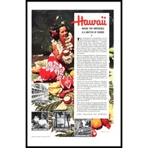 1940 Hawaii Tourist Board Vintage Print Ad Luau Lai Hawaiian Vacation Wall Art - $11.97