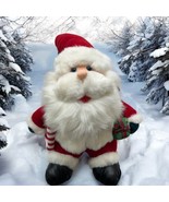 Fiesta Santa Claus Plush Stuffed Christmas Toy 19&quot; Candy Cane &amp; Gift Box - $395.83 MXN
