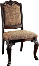 Traditional Formal Set of 2 Side Chairs Brown Cherry Solid wood - £455.91 GBP