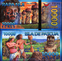 Easter Island. Banknote 10000 rongo. 2013. Unc. Polymer. Cat# P.NL - $86.81