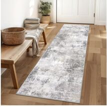 Plush Abstract Runner Rug 2' x 6' - Stain Resistant, Non-Slip for Home - $74.20