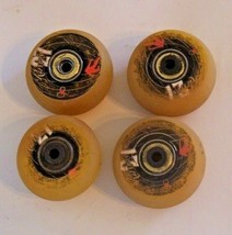 4 (Four) Vintage Skateboard Wheels  Rawls 27 with bearings and rubber bu... - $19.79