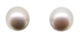 14k Gold 11.55mm Tahitian Grey Pearl Earrings (#J4032) - £654.45 GBP
