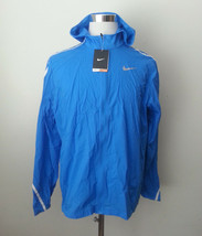 Nike Windbreaker Men Size L Blue NWT Fully Zipped with Hoodie  - £45.76 GBP