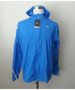 Nike Windbreaker Men Size L Blue NWT Fully Zipped with Hoodie  - £46.35 GBP