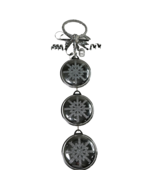 Vintage Holiday Christmas Silver 3 Hanging Bells Door handle Hanger 17in... - $20.00