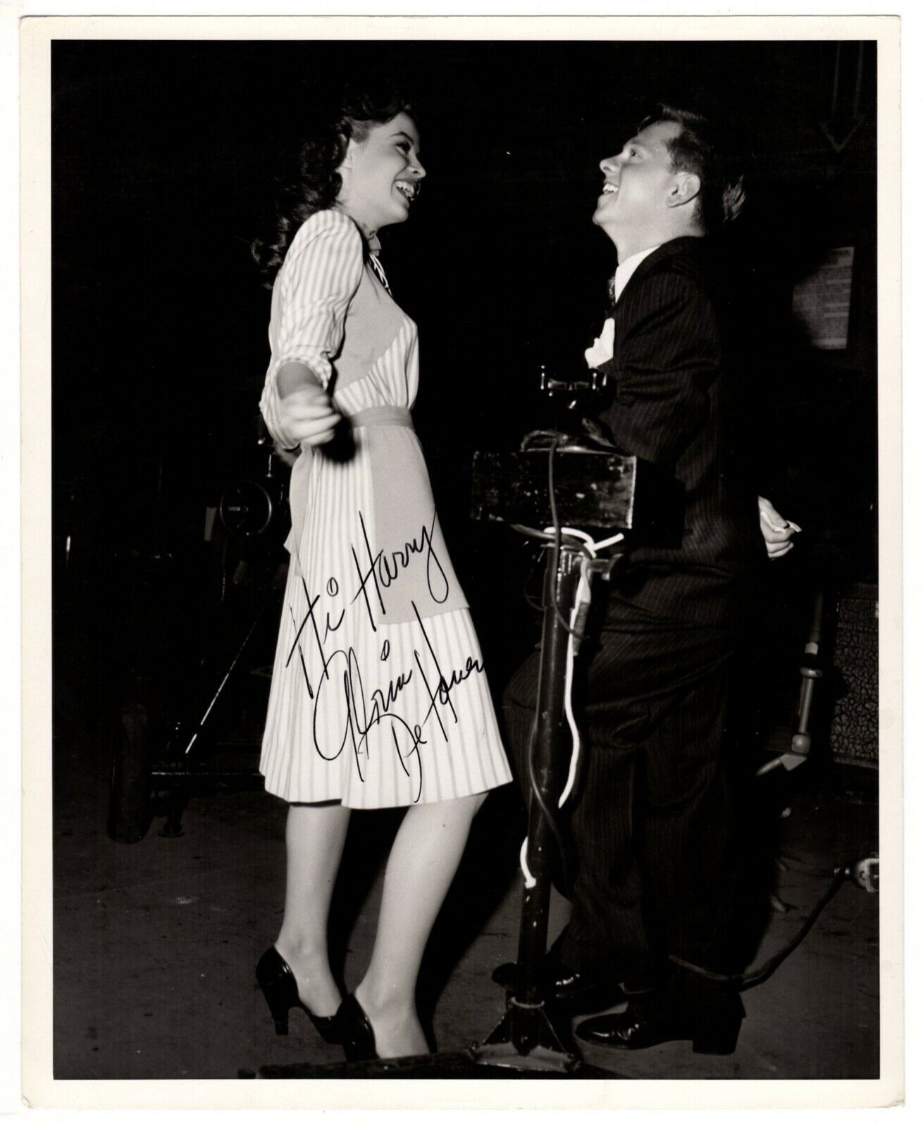 *BROADWAY RHYTHM (1943) Mickey Rooney Visits Set SIGNED BY GLORIA DEHAVEN  - $75.00