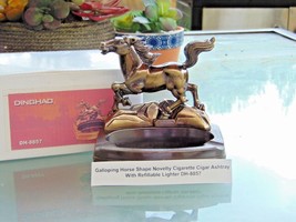 Novelty Galloping Horse Shape Ashtray With Refillable Lighter USA Stocked - $20.85