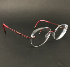 Silhouette Eyeglasses Frames 5521 70 3040 Red Round Rimless Hingeless 48... - $121.33