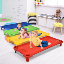 4 Packs Kids Stackable Naptime Cot 51&quot;Lx23&quot;W Daycare Rest Mat Colorful - £158.26 GBP