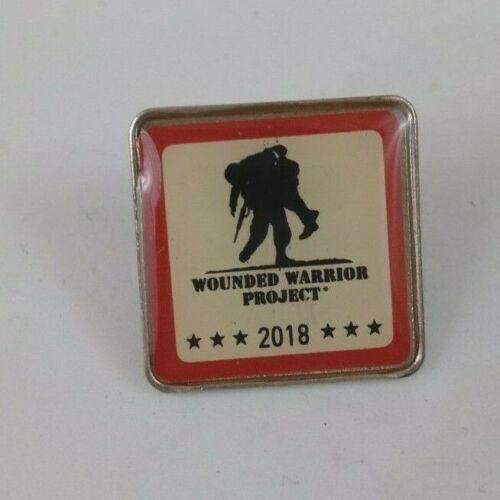 Primary image for 2018 Wounded Warrior Project Black & White With Red Boarder Lapel Hat Pin